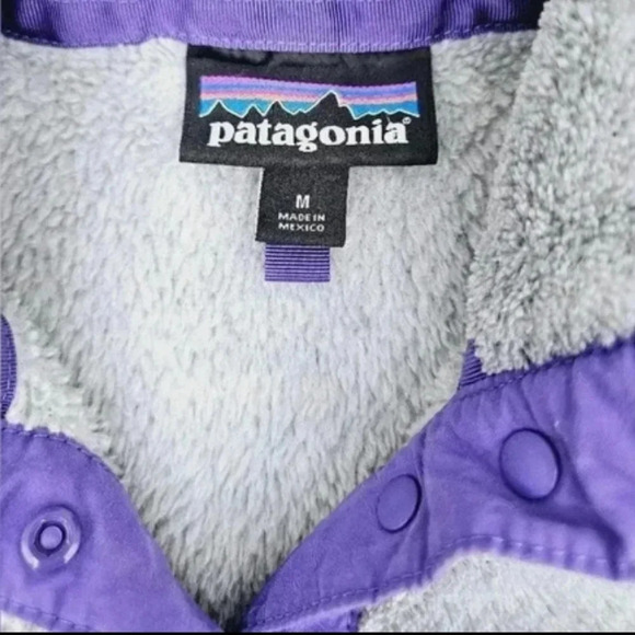 Patagonia Gray Purple Polartec ReTool Snap-T Pullover Fleece Jacket - Picture 5 of 11